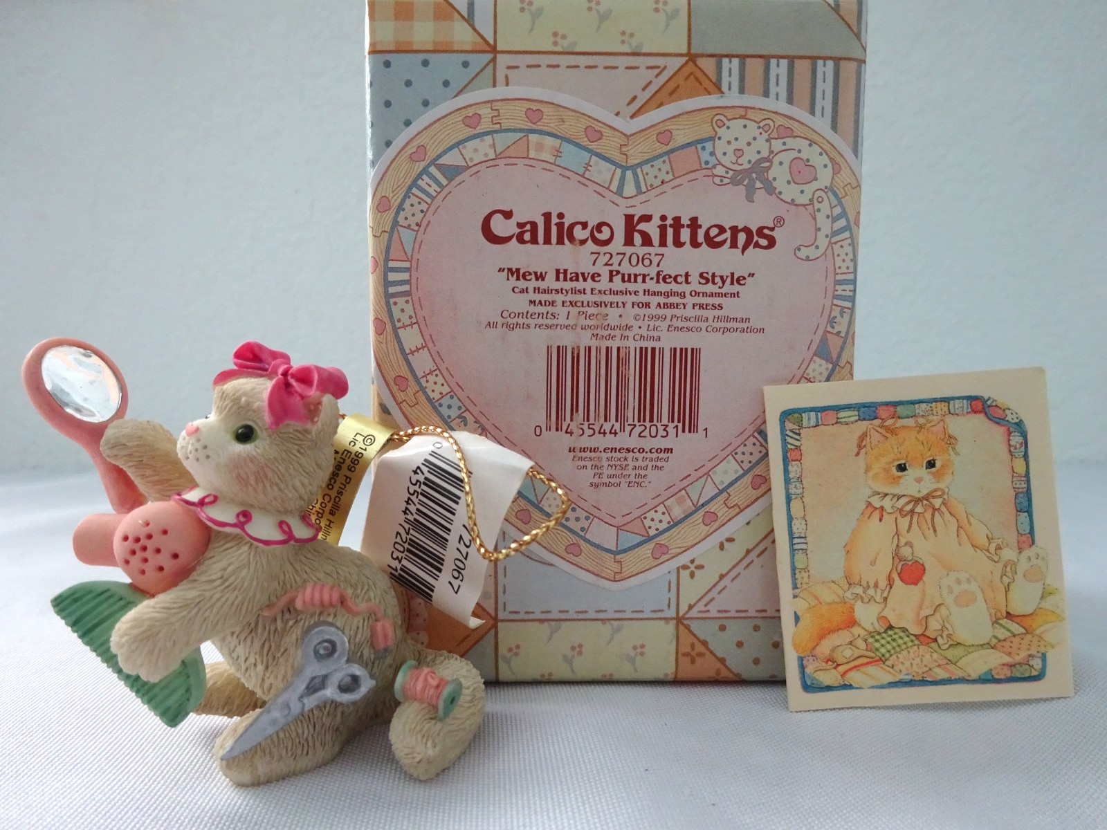 ENESCO CALICO KITTENS #727067 MEW HAVE PURR-FECT STYLE HANGING ORNAMENT NIB