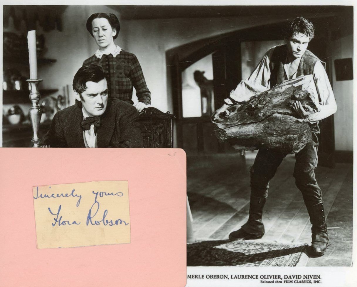 Flora Robson- Signed Card w/Photo