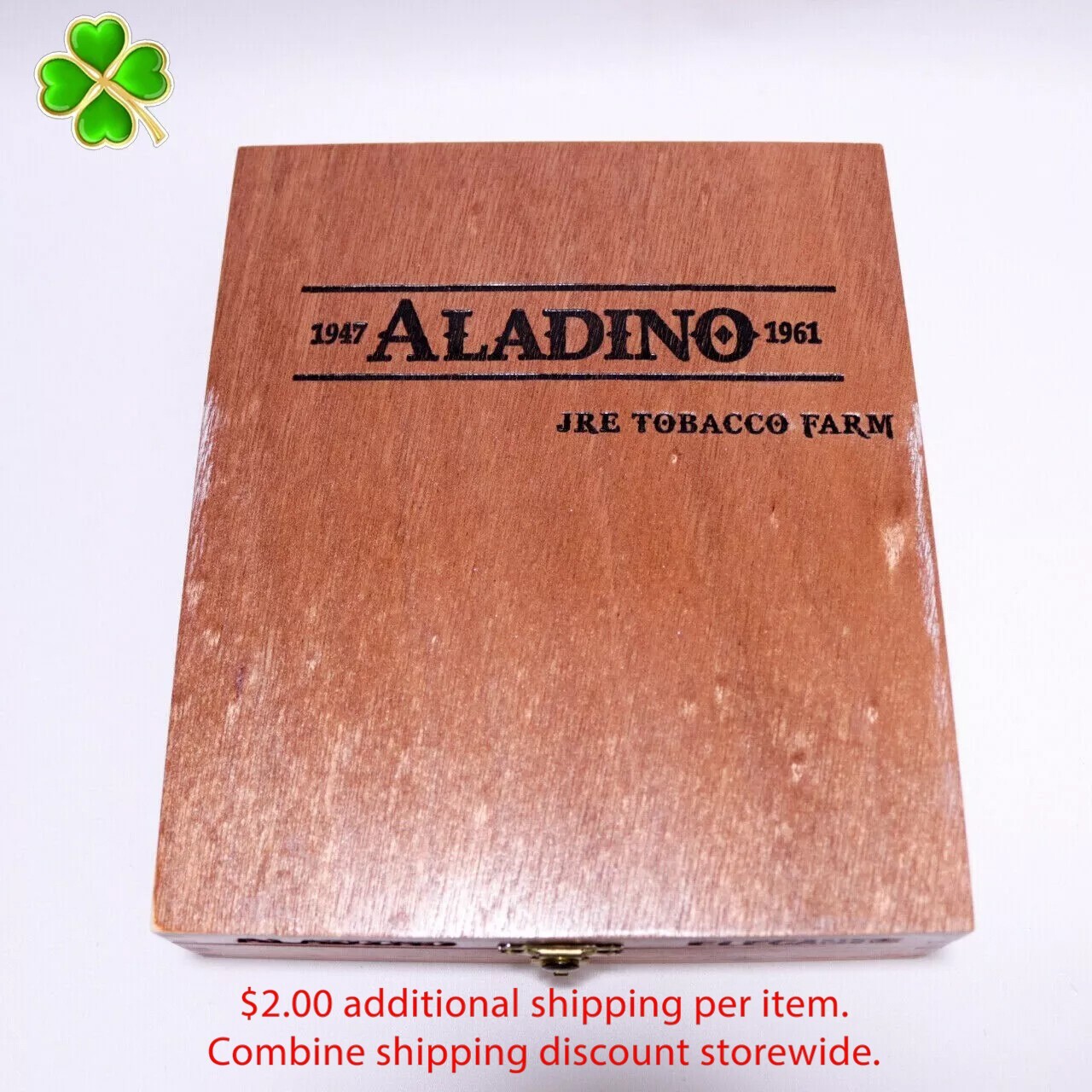 Aladino Elegante Empty Wood Cigar Box 7.5\ Aladino Elegante Empty Wood Cigar Box 7.5\