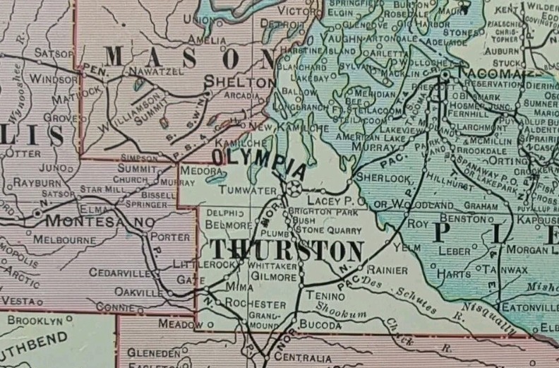 Vintage 1905 WASHINGTON Map 22\