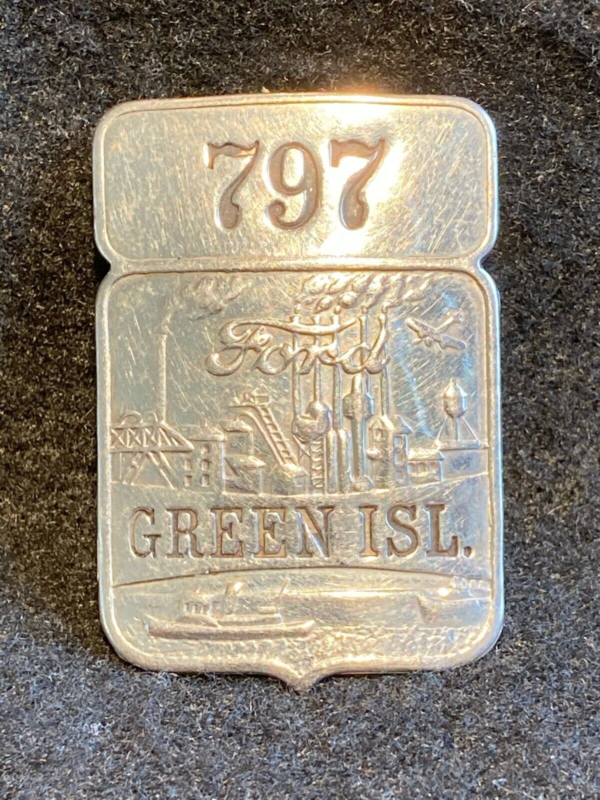 RARE Vintage Ford Employee ID Badge-  GREEN ISL. PLANT- Green Island Plant