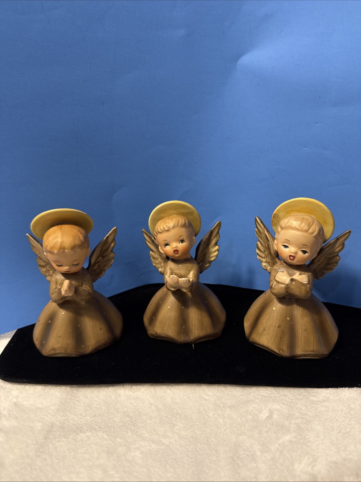 Set of 3 1950\'s Vintage Napcoware Ceramic Angels, R3258