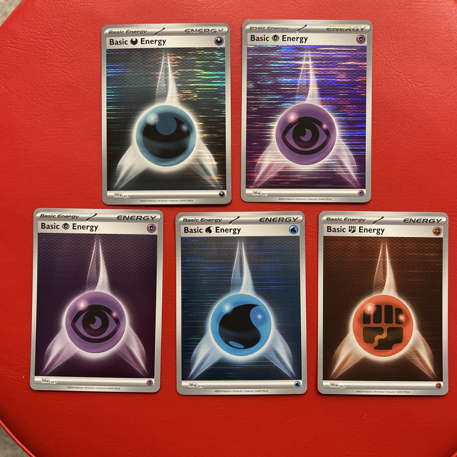 Five Pokemon Holo Energies Lot