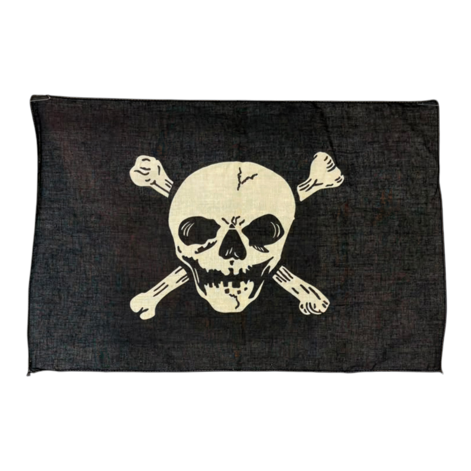 Vintage Jolly Roger Pirate Flag Cotton Skull Crossbones Banner 11.5 x 17\