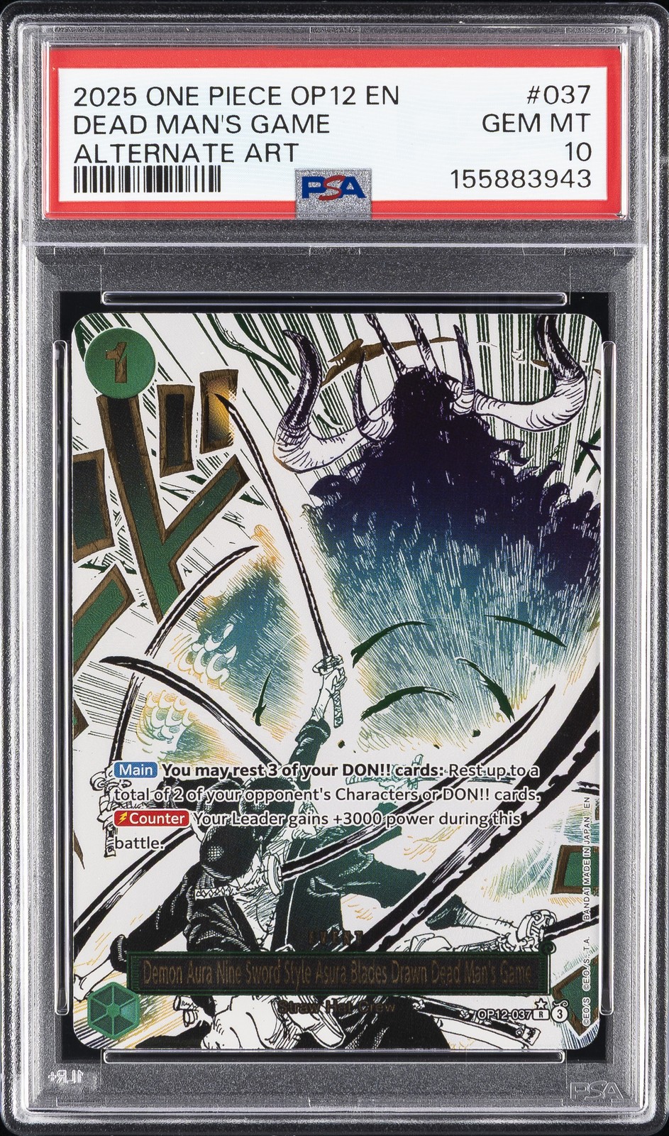 2025 #037 DEMON AURA NINE-SWORD STYLE ASURA BLADES DRAWN DEAD MAN\'S GAME PSA 10