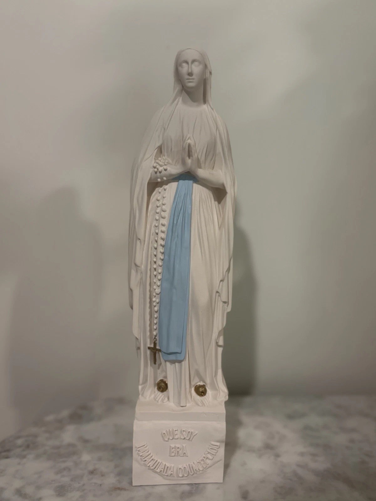 Sanctuary of Our Lady of Lourdes Virgin Mary Statue Replica made in France. 