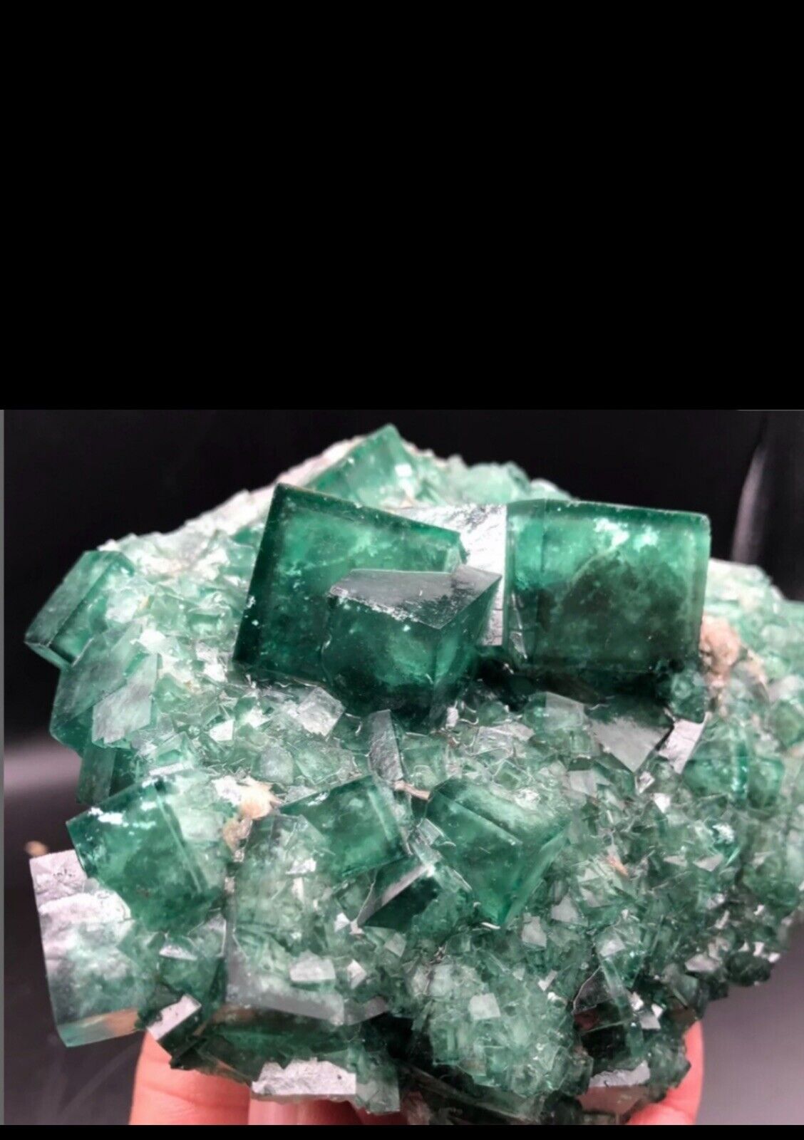 NATURAL Green FLUORITE 836g on matrix Cubic  Crystal Cluster Mineral Quartz
