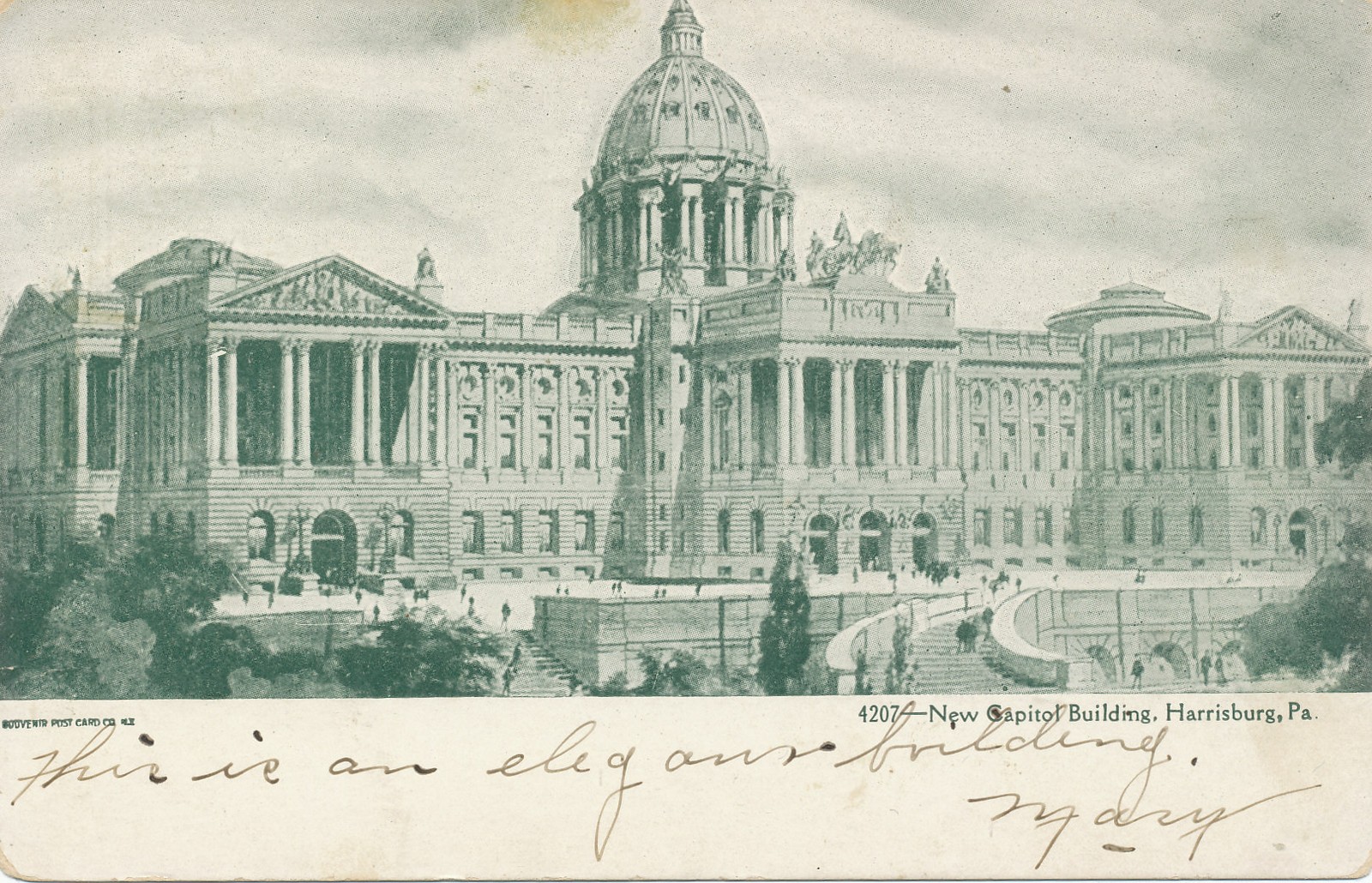 PA HARRISBURG - NEW CAPITOL BUILDING -postcard 1907