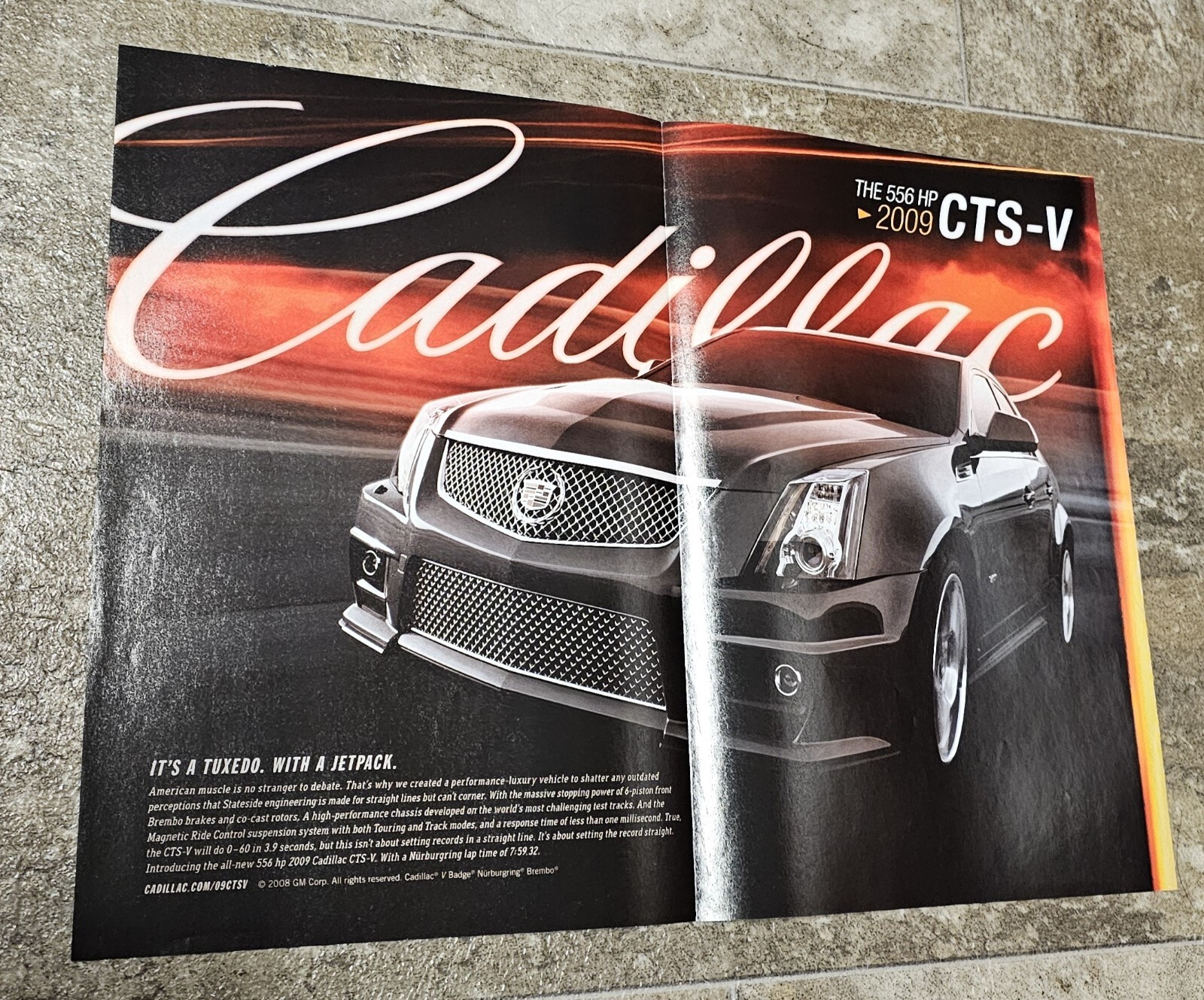 2008 Cadillac CTS-V Print Ad Magazine Advertisement
