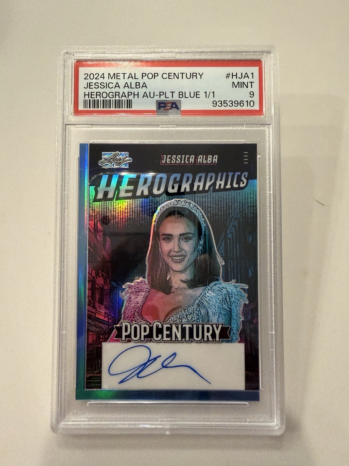 2024 Leaf Pop Century Jessica Alba Blue HEROGRAPHICS Auto # 1/1 - SSP