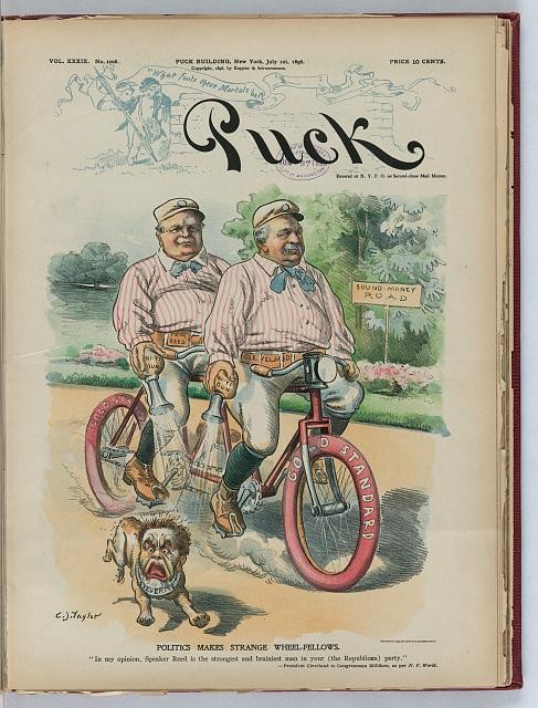 Cleveland Reed Bicycle Gold Standard Cartoon Puck 1896 Magazine Cover