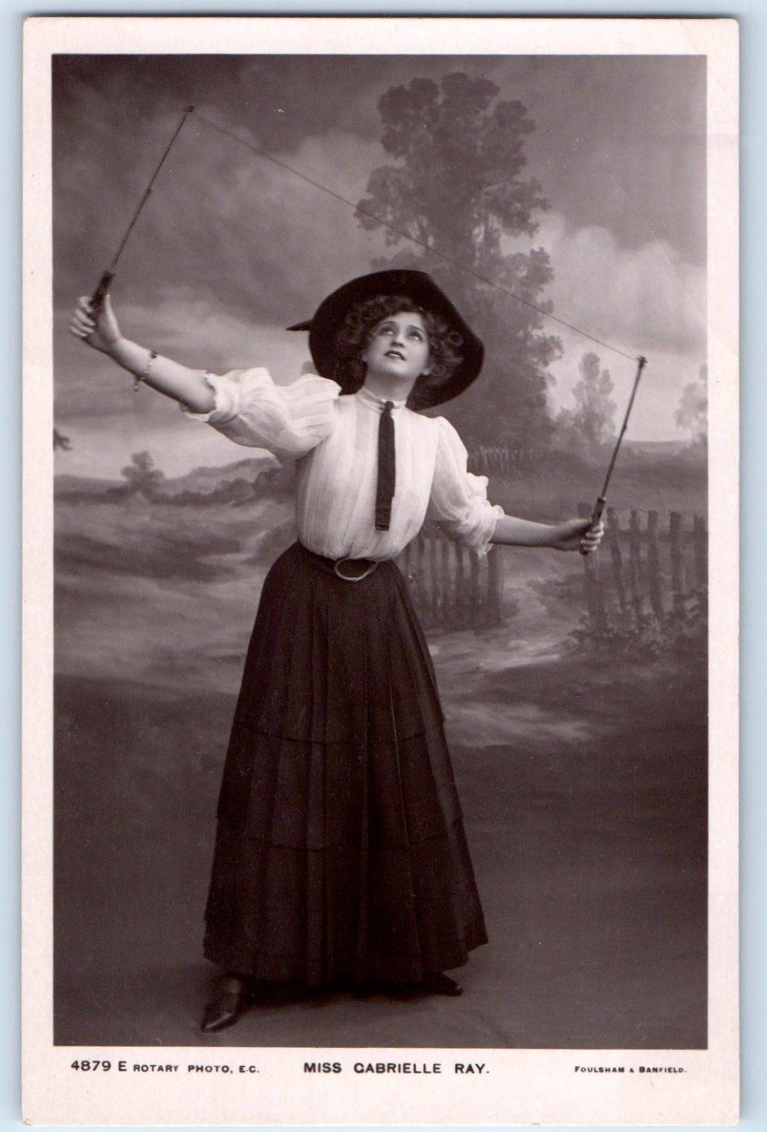 Miss Gabrielle Ray Actress Playing Diabolo Game RPPC Photo Antique Postcard Miss Gabrielle Ray Actress Playing Diabolo Game RPPC Photo Antique Postcard