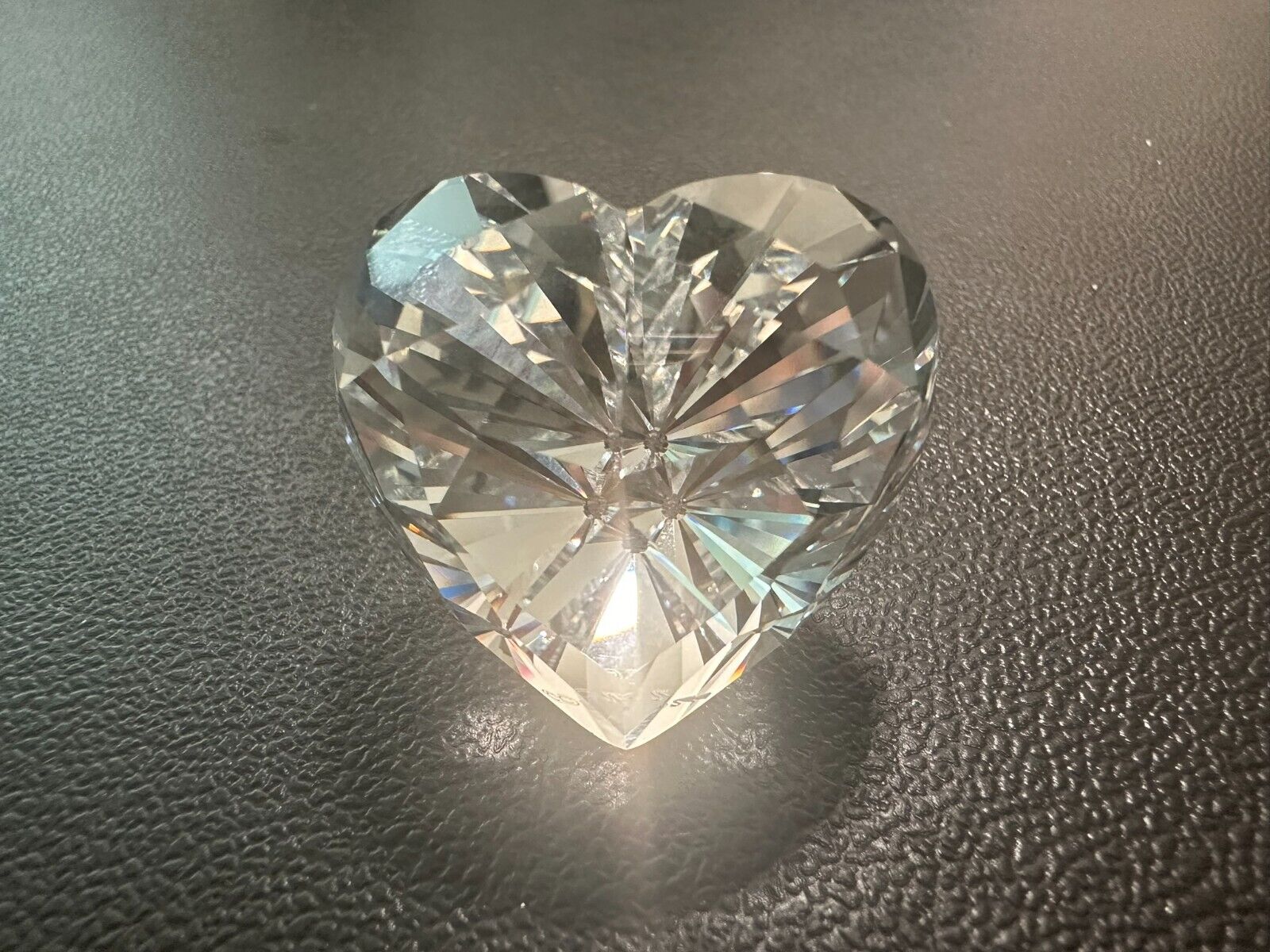 Swarovski small Crystal Heart shaped figurine Diamond cut Paper Weight