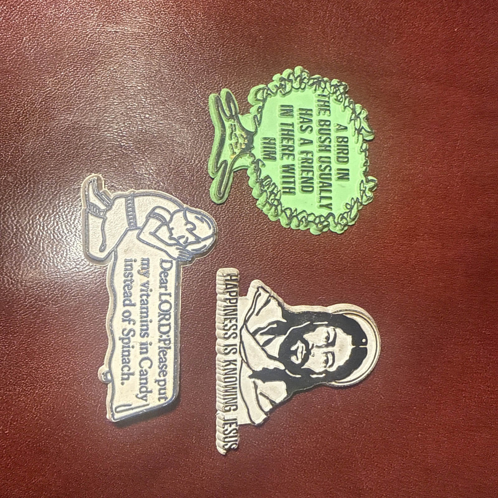 Rare Vintage Rubber Refrigerator Magnets Various Biblical Sayings Lot of 3 