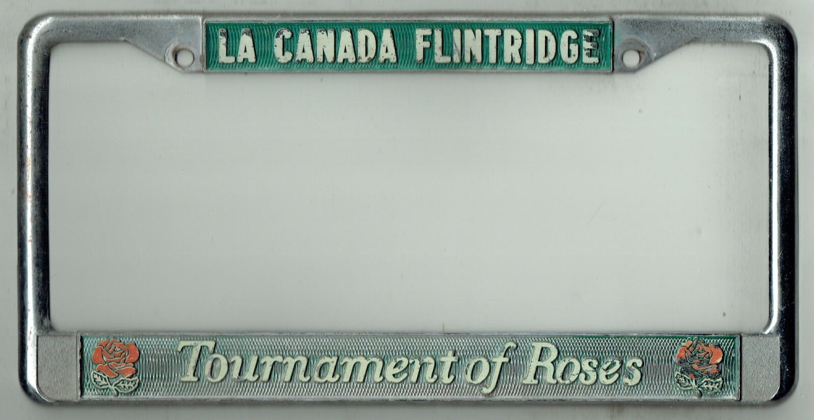 La Canada Flintridge California Tournament Of Roses Vintage License Plate Frame