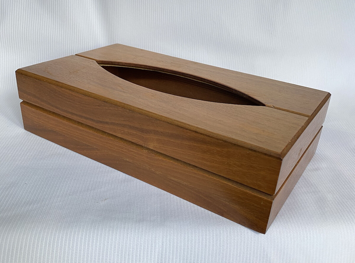 RARE Gruvwood Vtge Mid-Century Modern Tissue Box by National Products