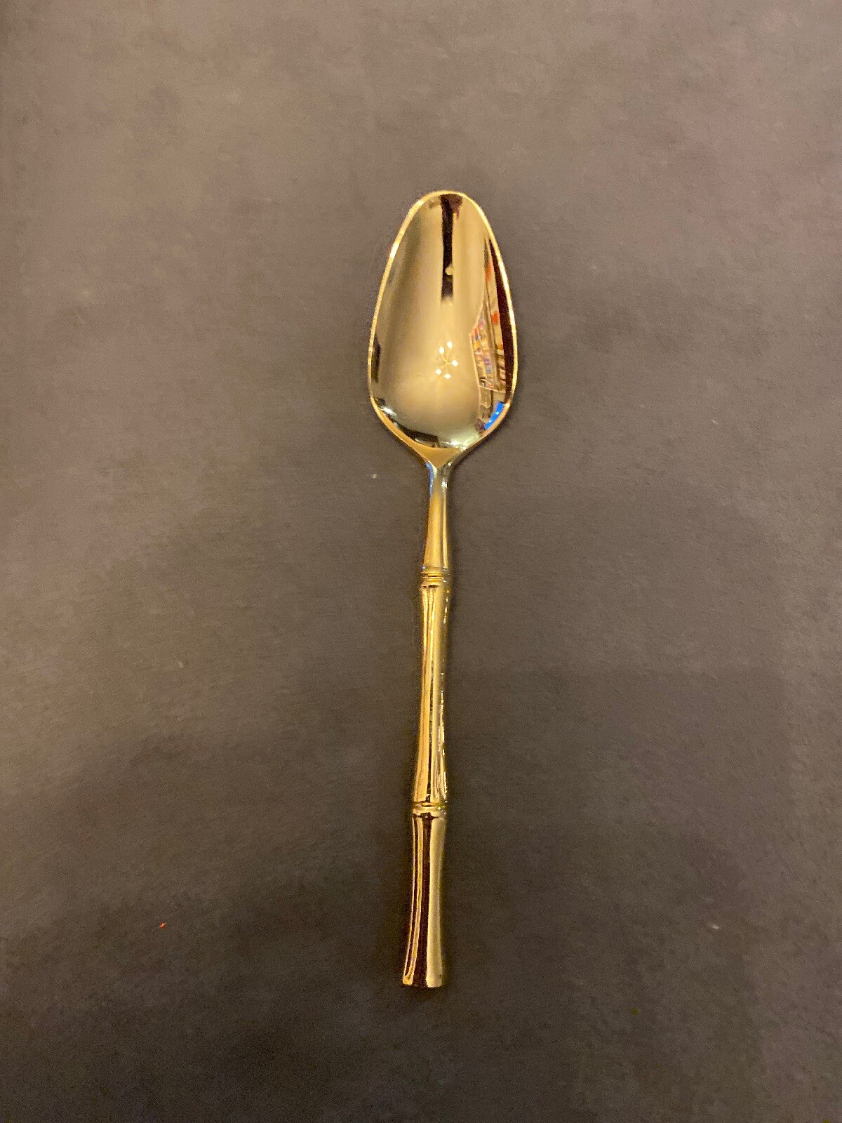 VINTAGE 23K GOLD BAMBOO GOLDEN CANE DESERT SPOON VERMAI