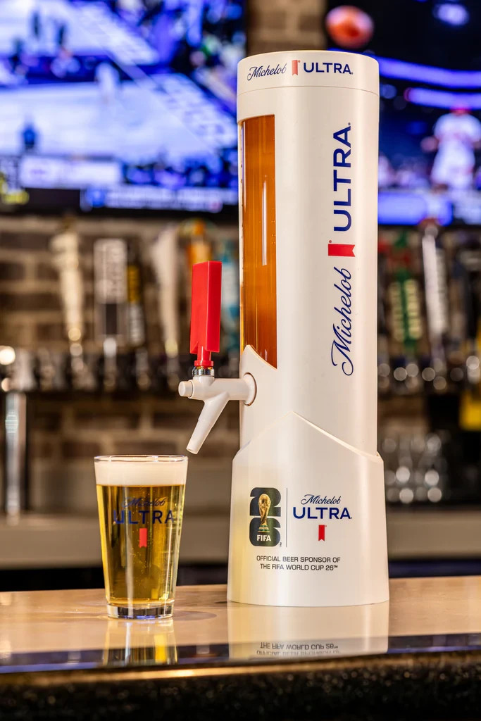Michelob ULTRA FIFA World Cup 2026 100oz Beer Tower Dispenser White Logo Michelob ULTRA FIFA World Cup 2026 100oz Beer Tower Dispenser White Logo