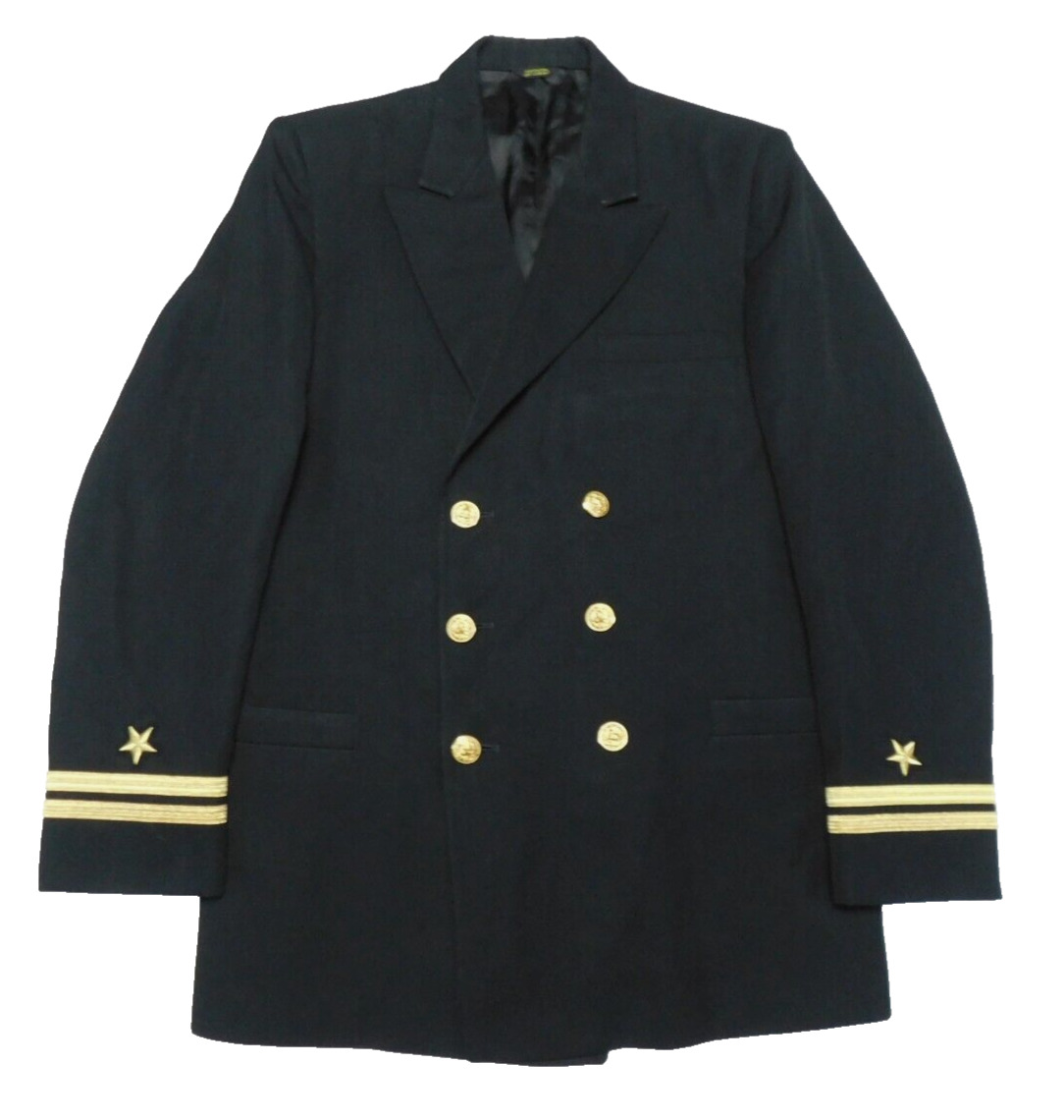 US Navy Dress Officer Jacket 42 L Service Blue Uniform Coat Poly/Wool Gabardine
