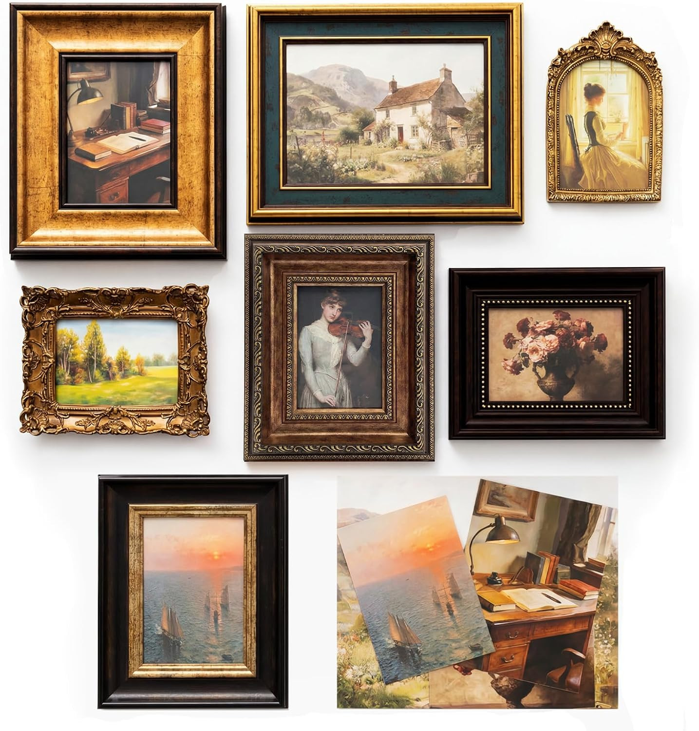 Vintage Picture Frames for Gallery Wall Frame Set, 7 Pcs Assorted Ornate Antique Vintage Picture Frames for Gallery Wall Frame Set, 7 Pcs Assorted Ornate Antique