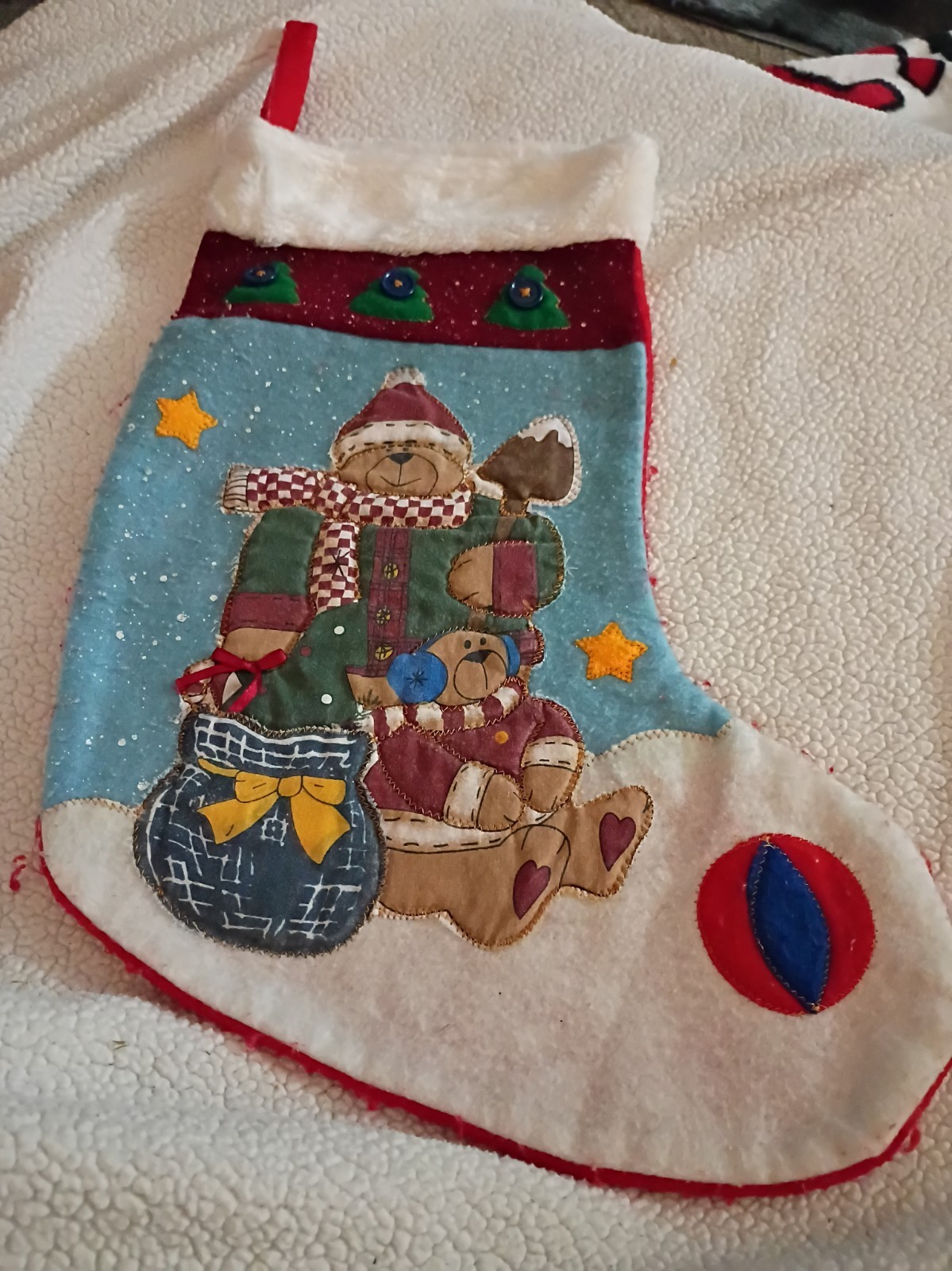 Vintage Bears Christmas Stocking