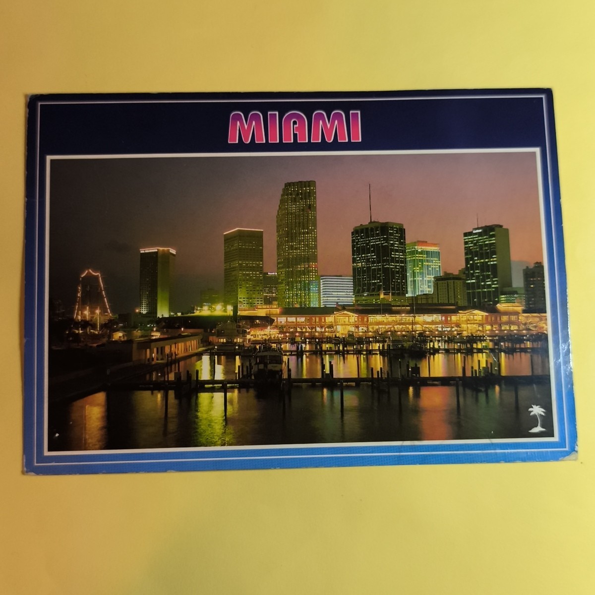 MIAMI FLORIDA IMPRESSIONS COLOR POSTCARD TRAVELLED