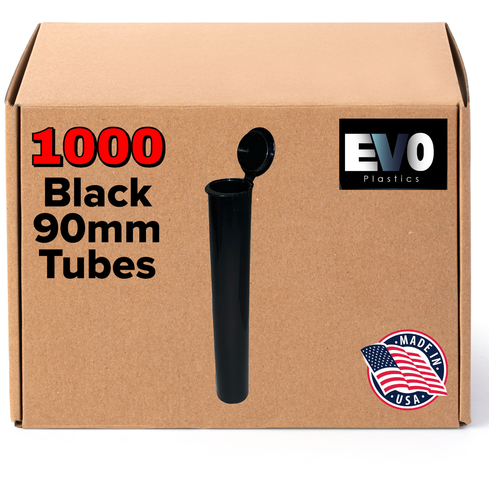 90mm Tubes - Black - 1000 count , Squeeze Pop Top Tubes, BPA-Free - USA Made 90mm Tubes - Black - 1000 count , Squeeze Pop Top Tubes, BPA-Free - USA Made