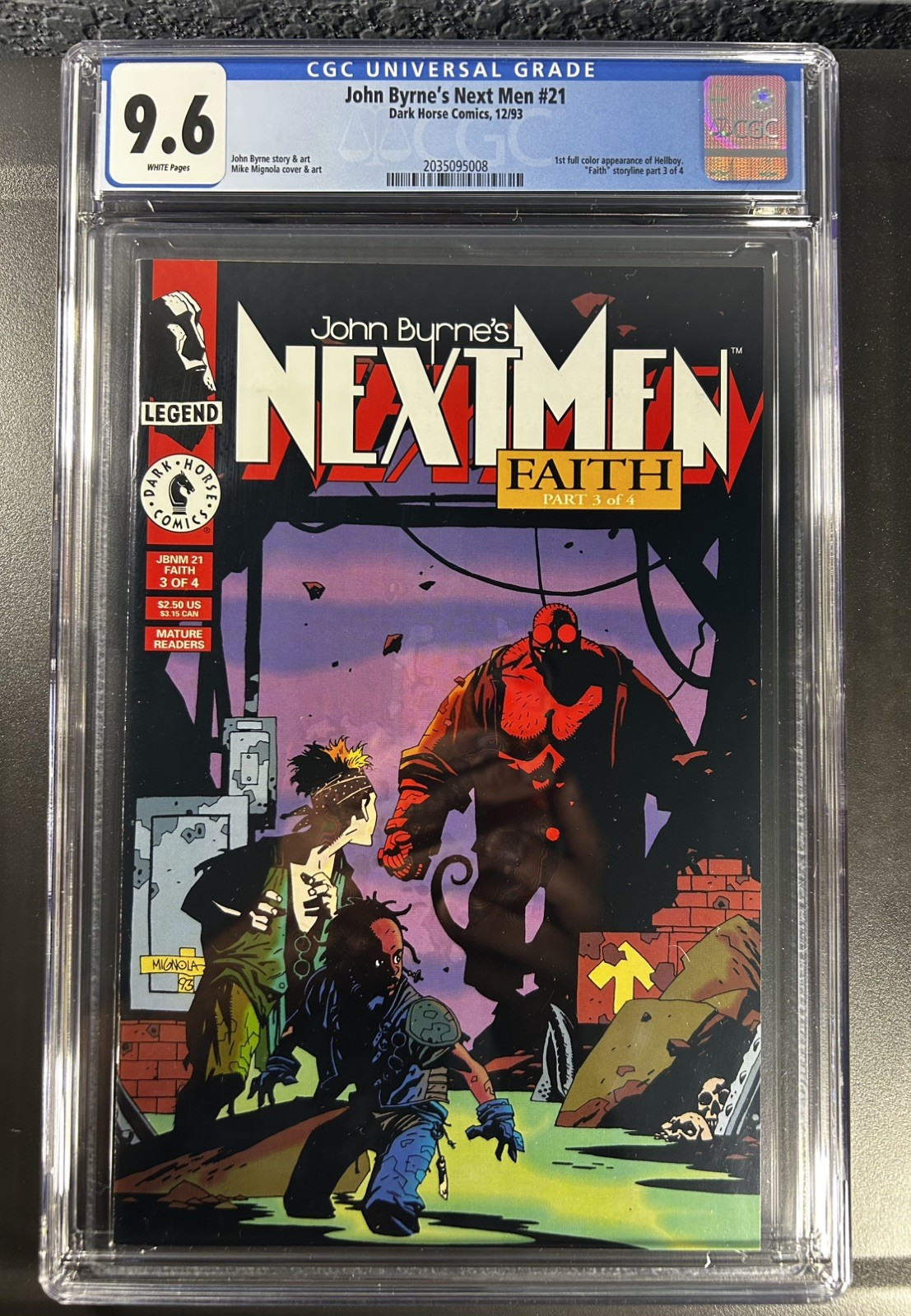 John Byrne\'s Next Men #21 CGC 9.6 1993 Dark Horse 1st Hellboy