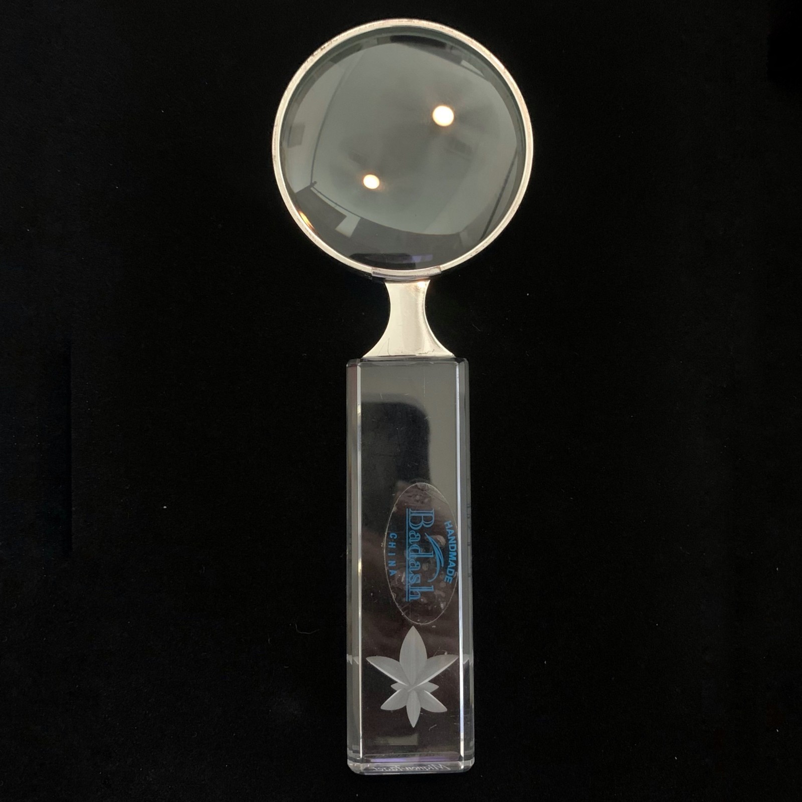Mignon Faget New Orleans Crystal Magnifying Glass Fleur-De-Lis Signed 7\