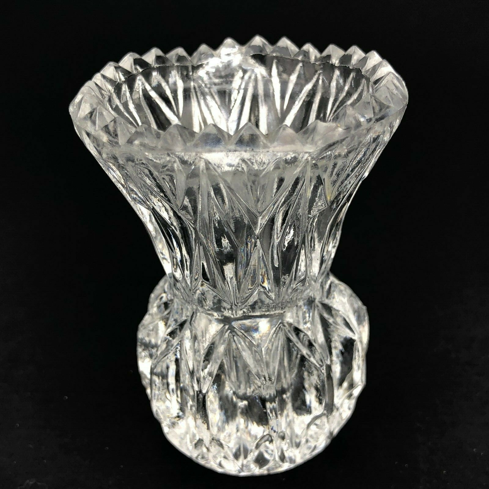 Vintage EAPG Toothpick Matchstick Holder Sawtooth Flared Fluted Glass Antique 3\