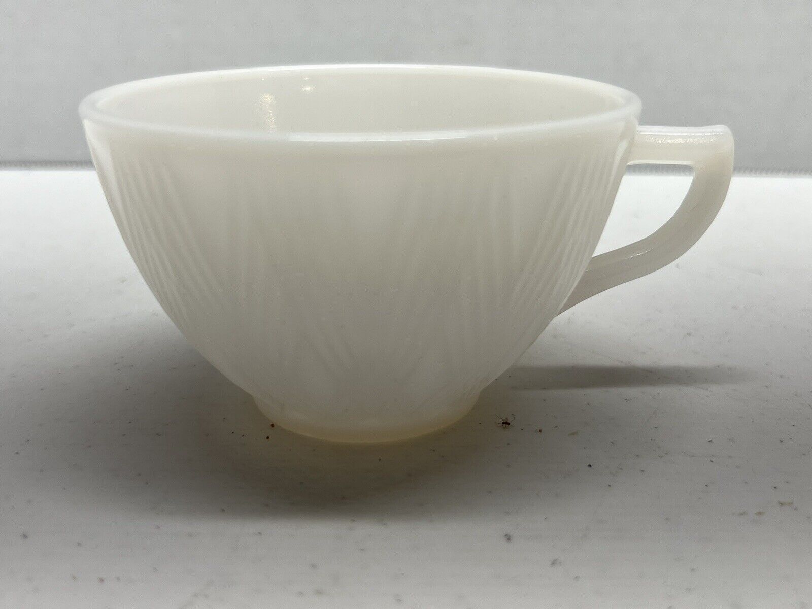 6 Vintage Hazel Atlas White Starlight Pattern Coffee Tea Cups Milk Glass
