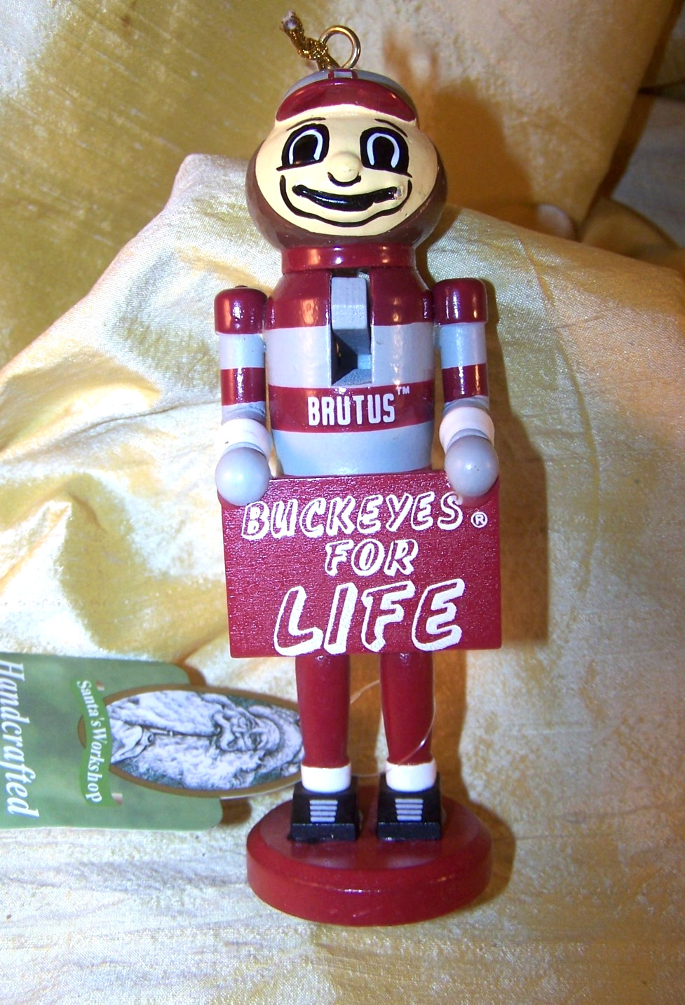 Santa's Workshop Ohio State University mascot ornament 
