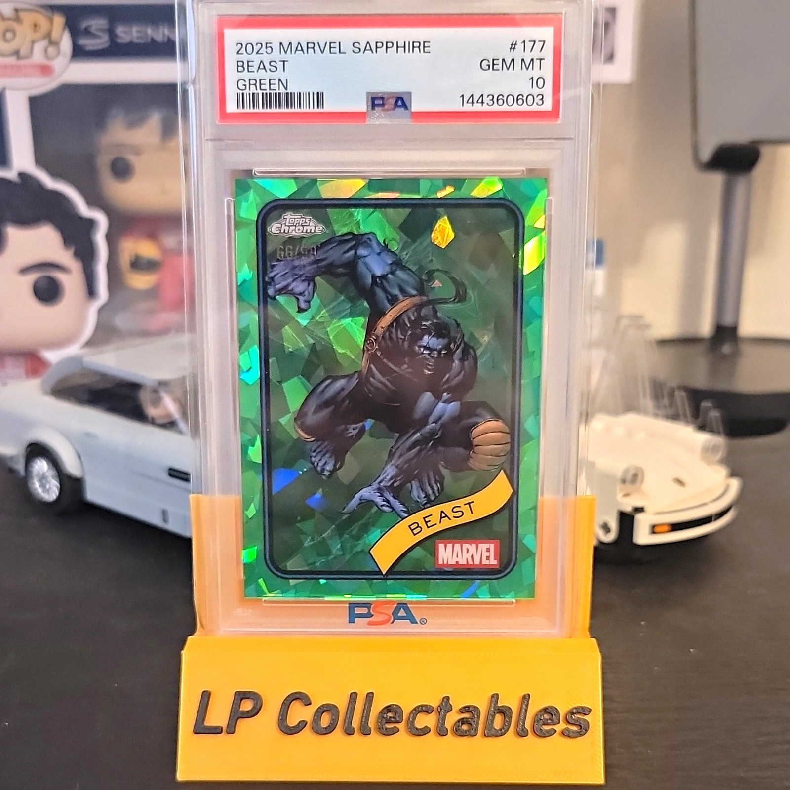 Topps 2025 Marvel Sapphire Beast Green Parallel #177 PSA 10 X-Men Marvel