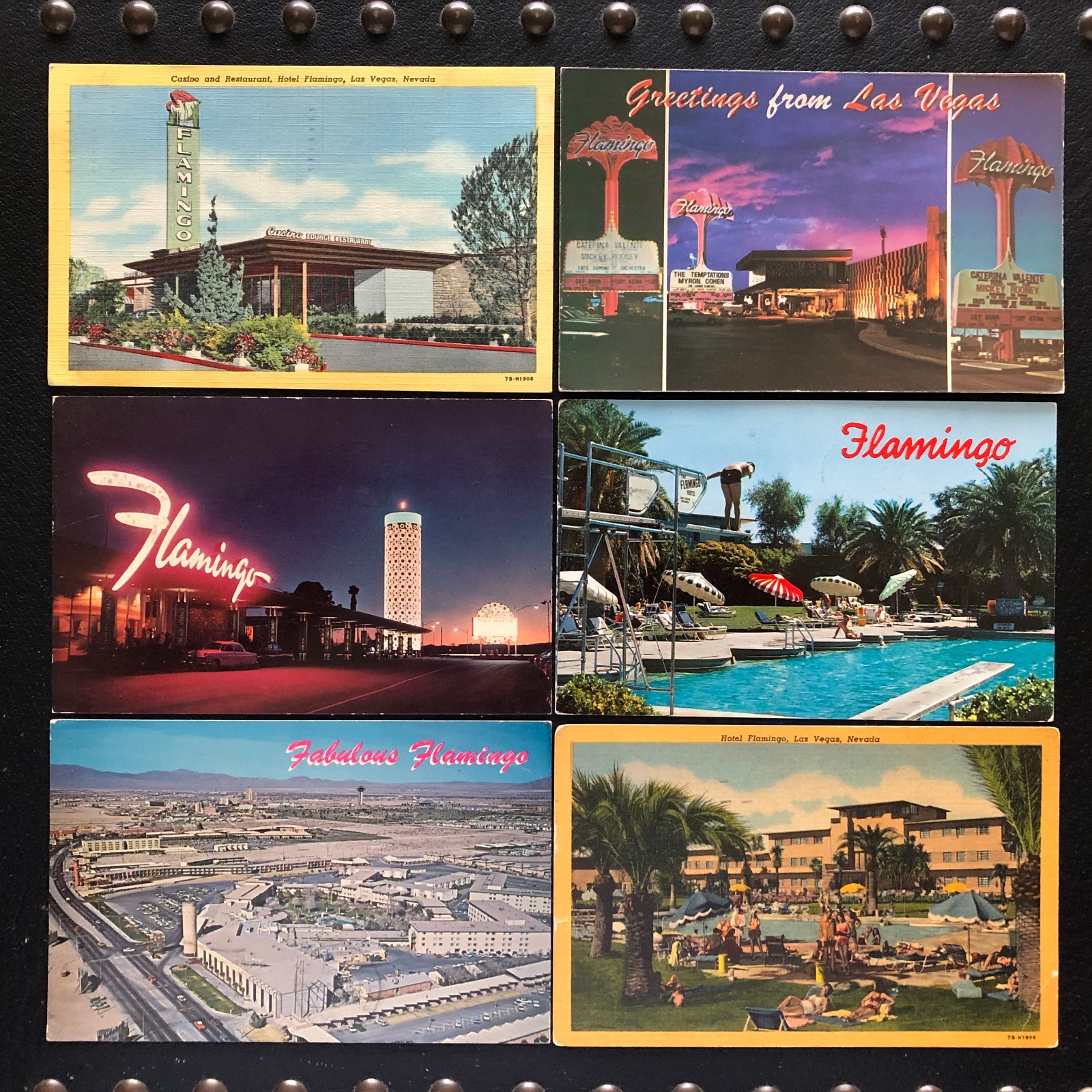 [6] Flamingo Hotel Las Vegas Nevada postcards [all posted]
