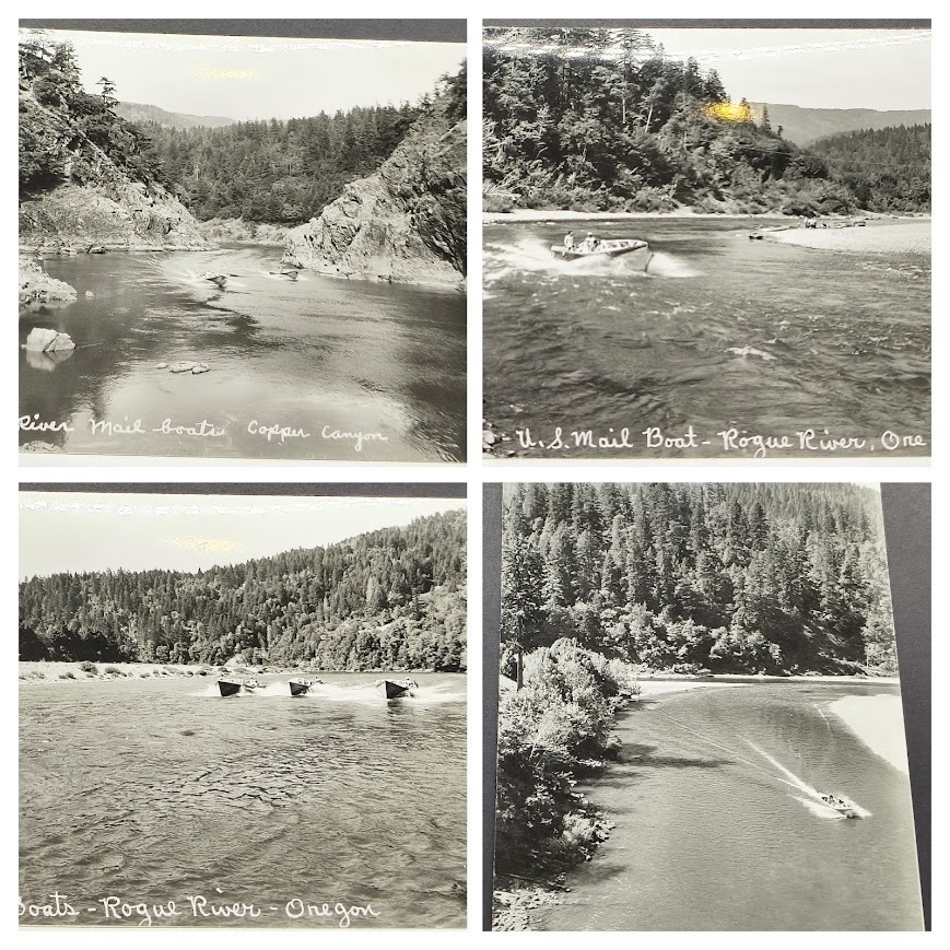 4 RPPC\'s U.S.Mail Boats, Copper Canyon, Agness, Rouge River, Oregon