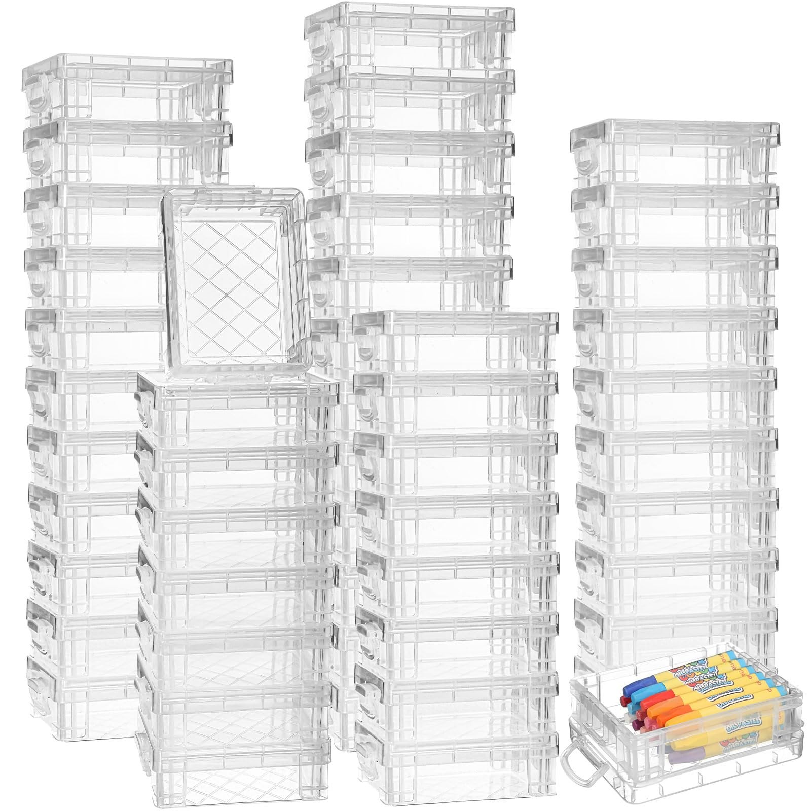 Suzile 50 Pcs Plastic Crayon Lid 4.8 X 3.4 X 1.6 In Crayon Storage Containers Suzile 50 Pcs Plastic Crayon Lid 4.8 X 3.4 X 1.6 In Crayon Storage Containers