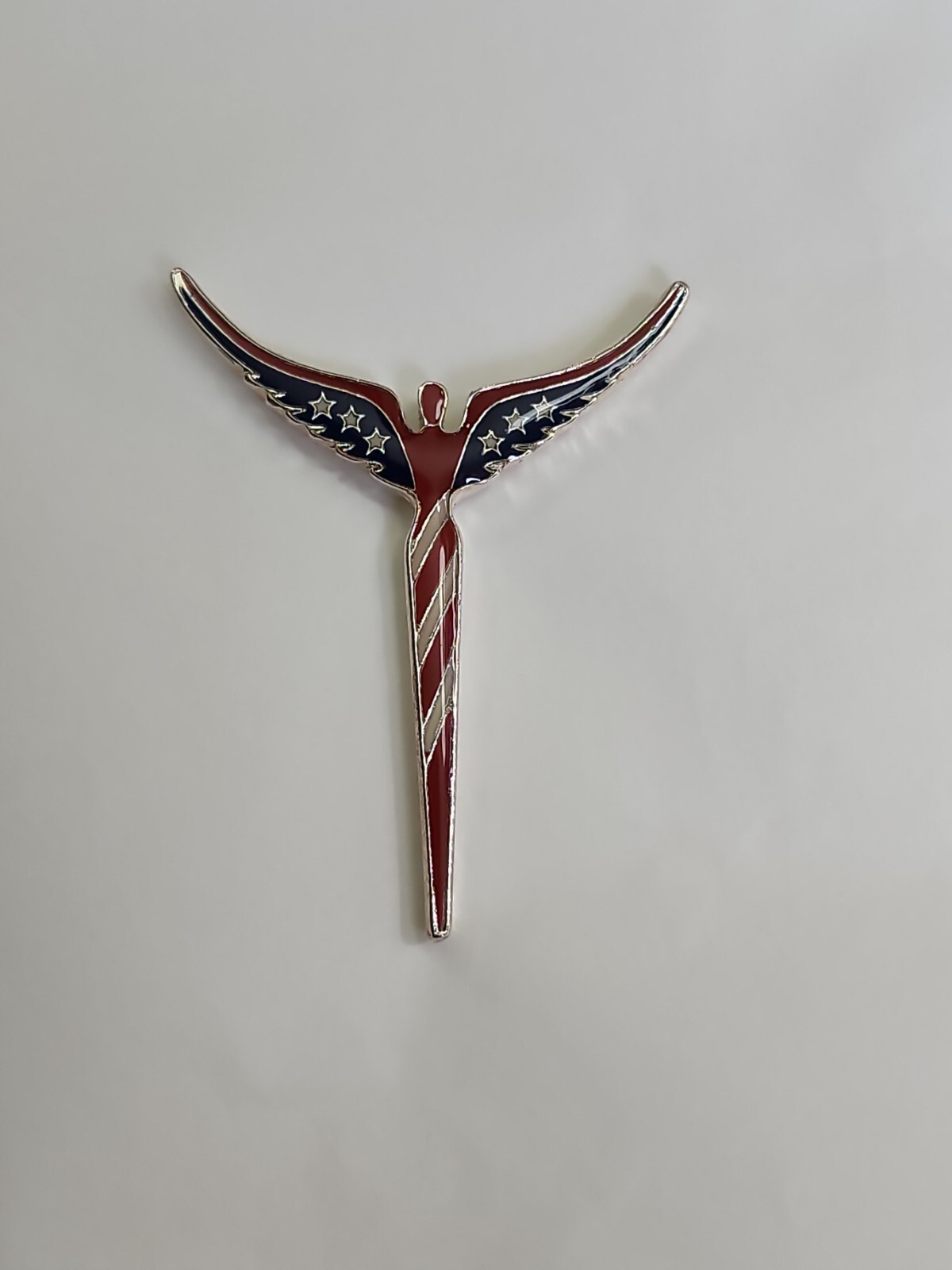 American Angel Pin by Steven Lavaggi Patriotic Red White & Blue Stars Stripes
