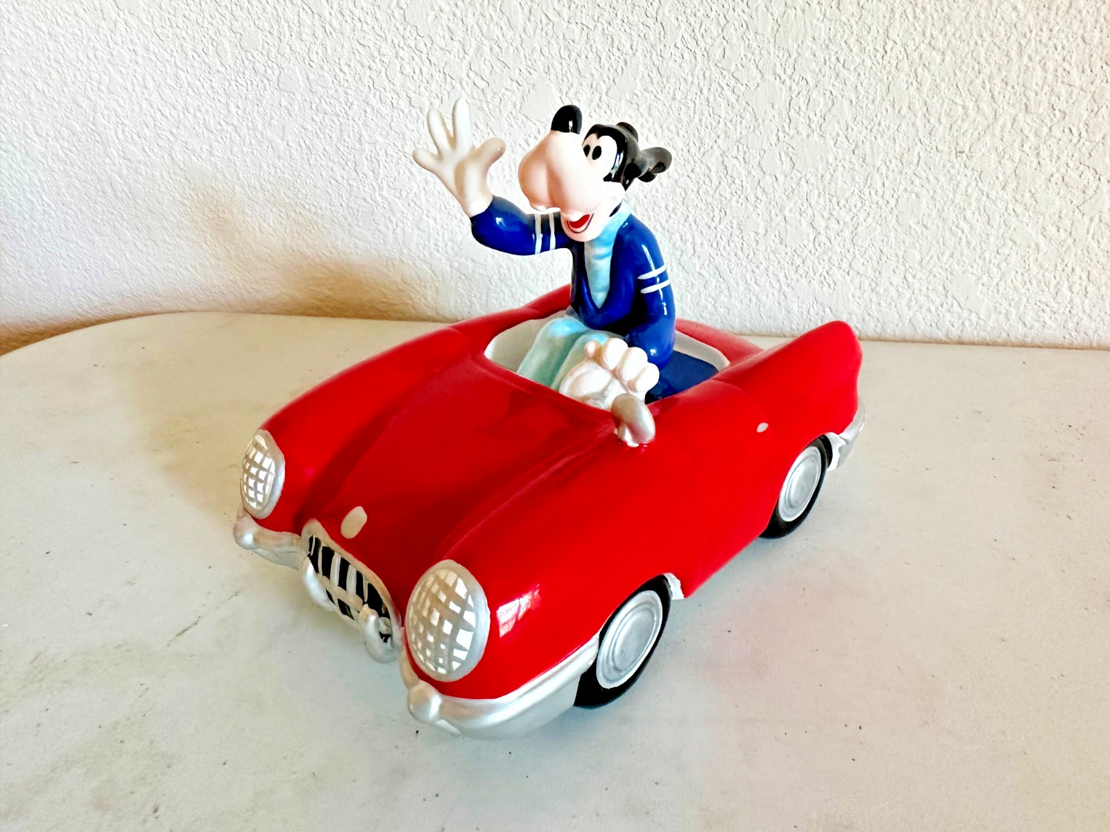 Schmid Disney Musical Collectible Goofy in Red Car 
