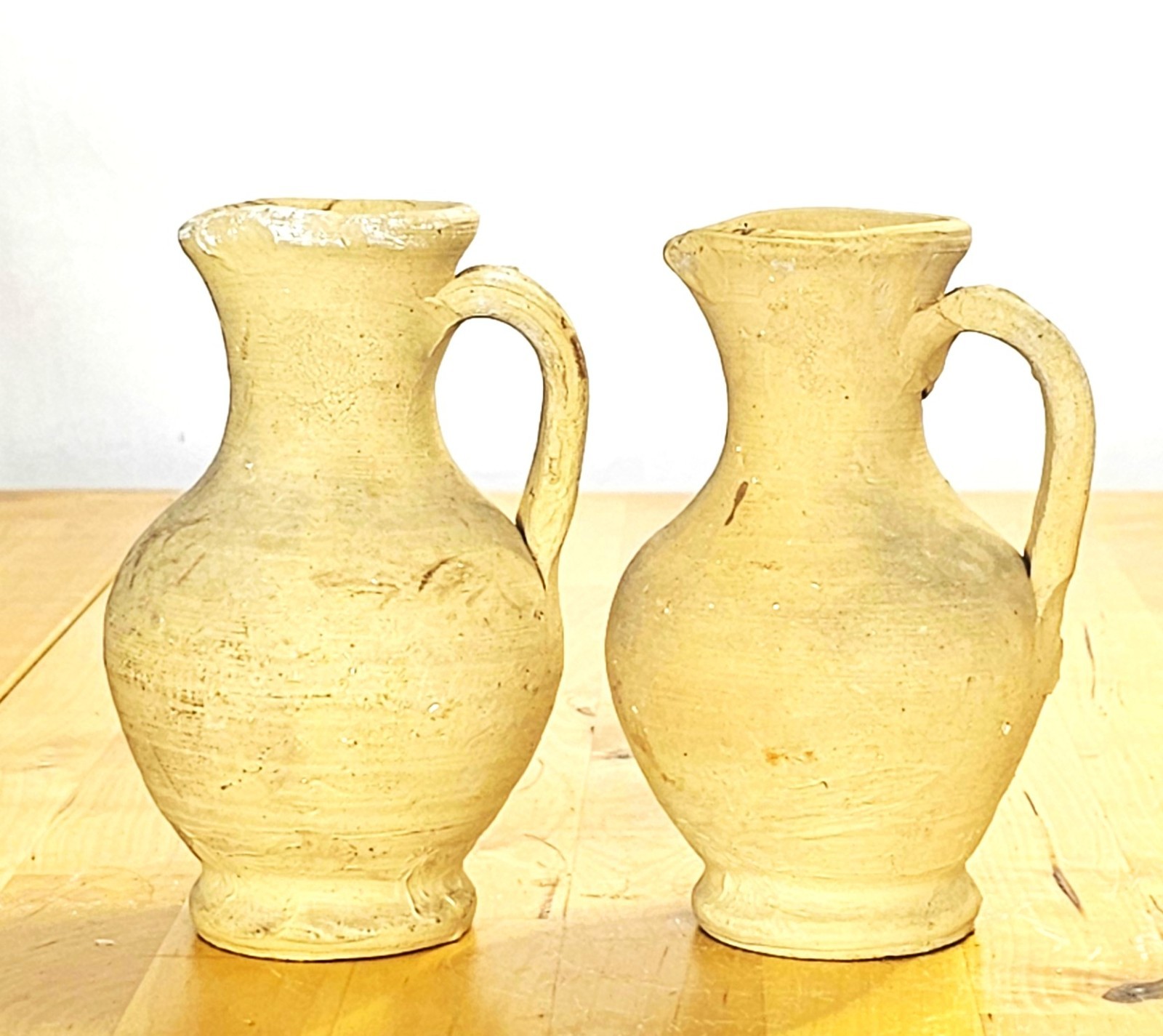 Pair Roman Biblical Era Ceramic Pouring Jugs Antique Antiquity