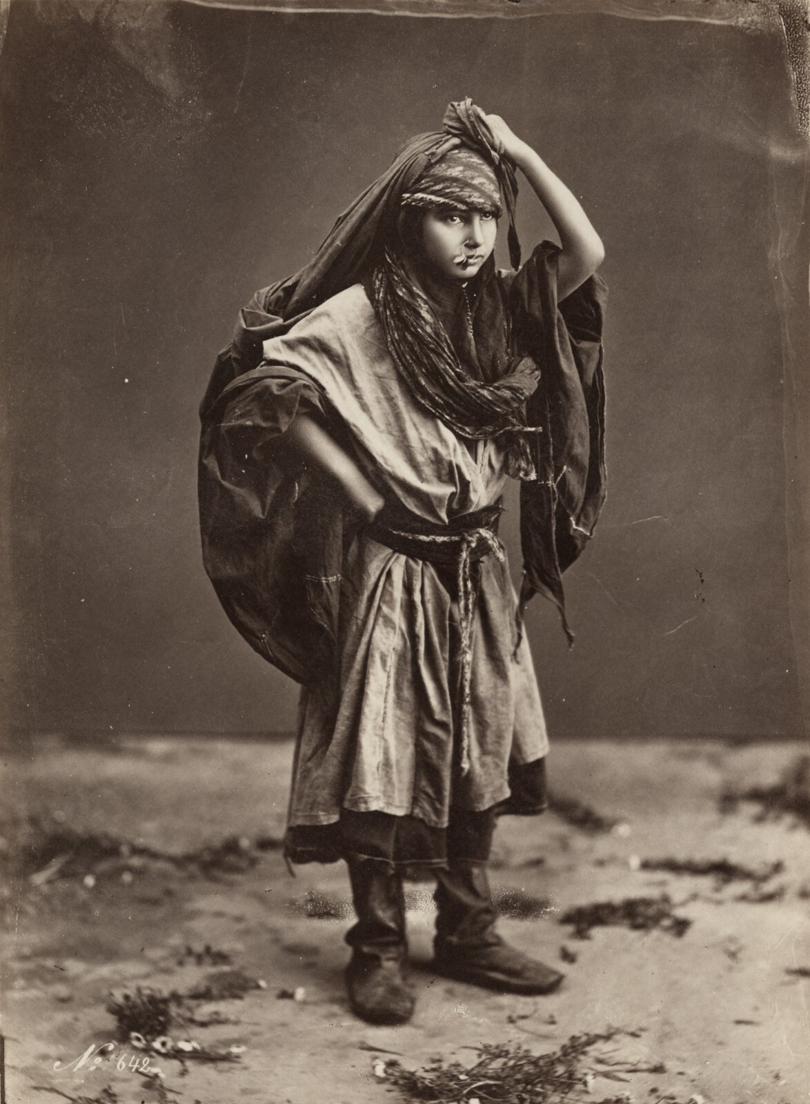 c. 1870's Young Syrian Girl Albumen Photograph by Félix Adrien Bonfils c. 1870's Young Syrian Girl Albumen Photograph by Félix Adrien Bonfils