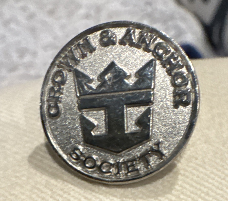 Vtg Crown And Anchor Society Silver Tone Lapel Pin