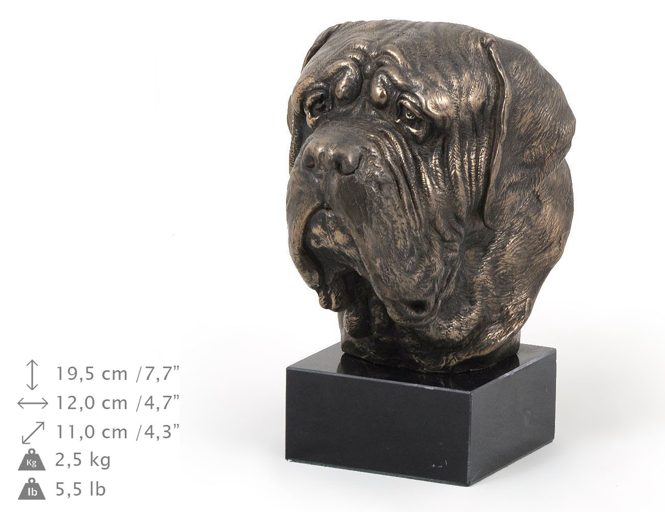 English Mastiff, Dog Marble Statue Bust, ArtDog, DE