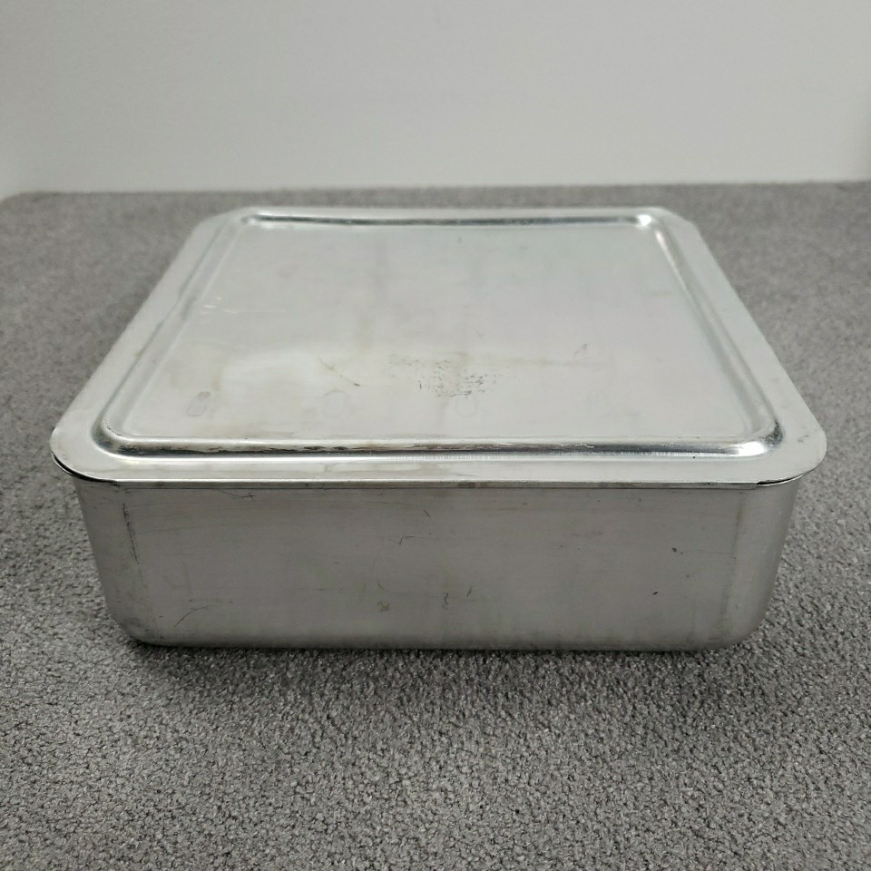 Vintage 8x8x2 Aluminum Baking Pan With Slide Lid Unbranded