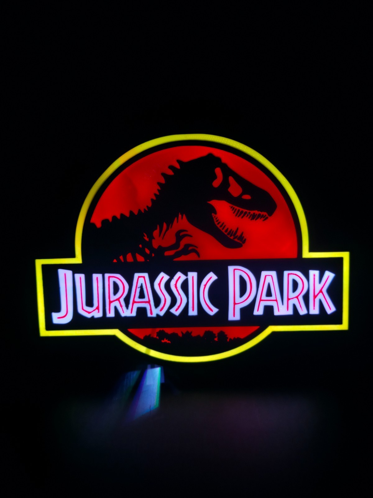 Jurassic Park LED Lightbox 3D Printed Game Lightbox 9.5x7x2 Inches RGB W/Remote