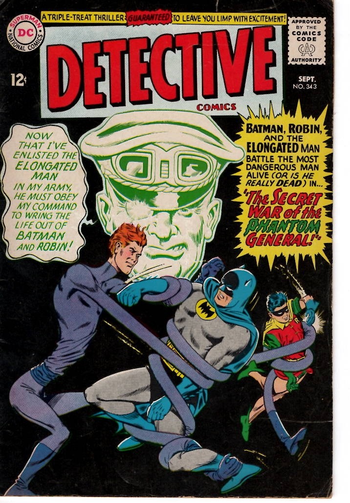 Detective Comics #343 (DC Comics September 1965). Cream to off-white pages