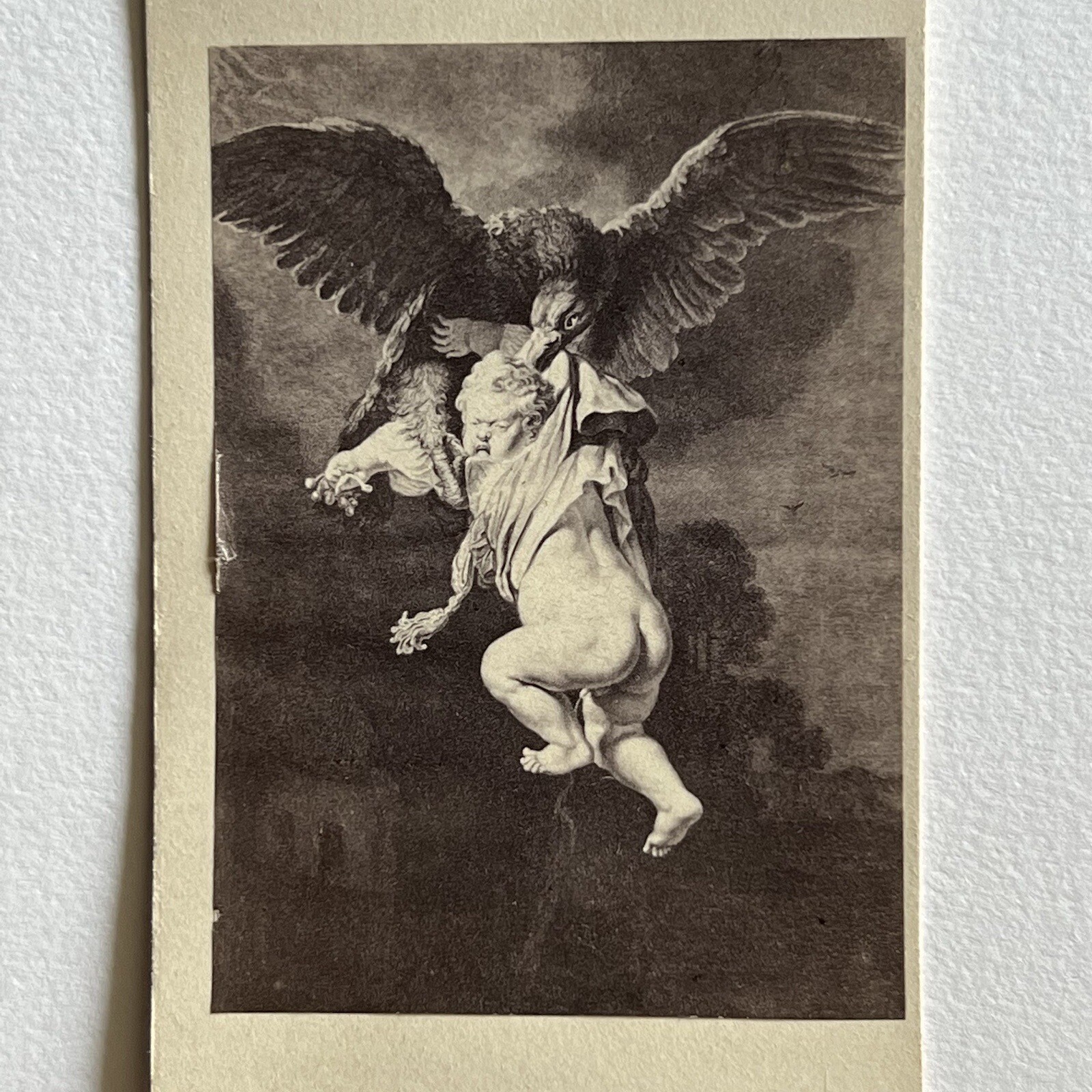 Antique CDV Filler Photograph Paul Rembrandt The Abduction Of Ganymede