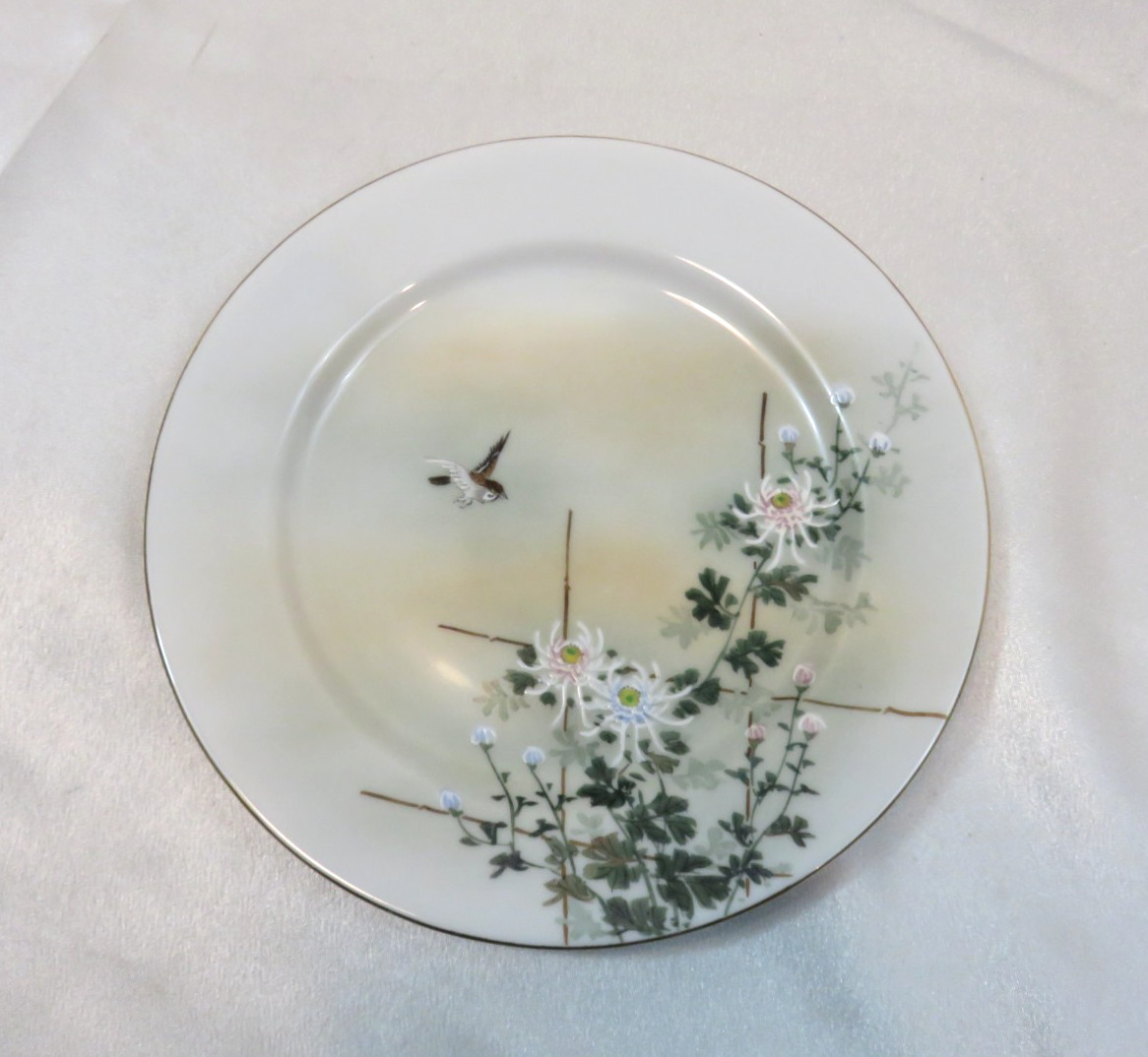 Japanese Kutani Ware Salad Luncheon Plate Hand painted Porcelain 3 Antique 1830