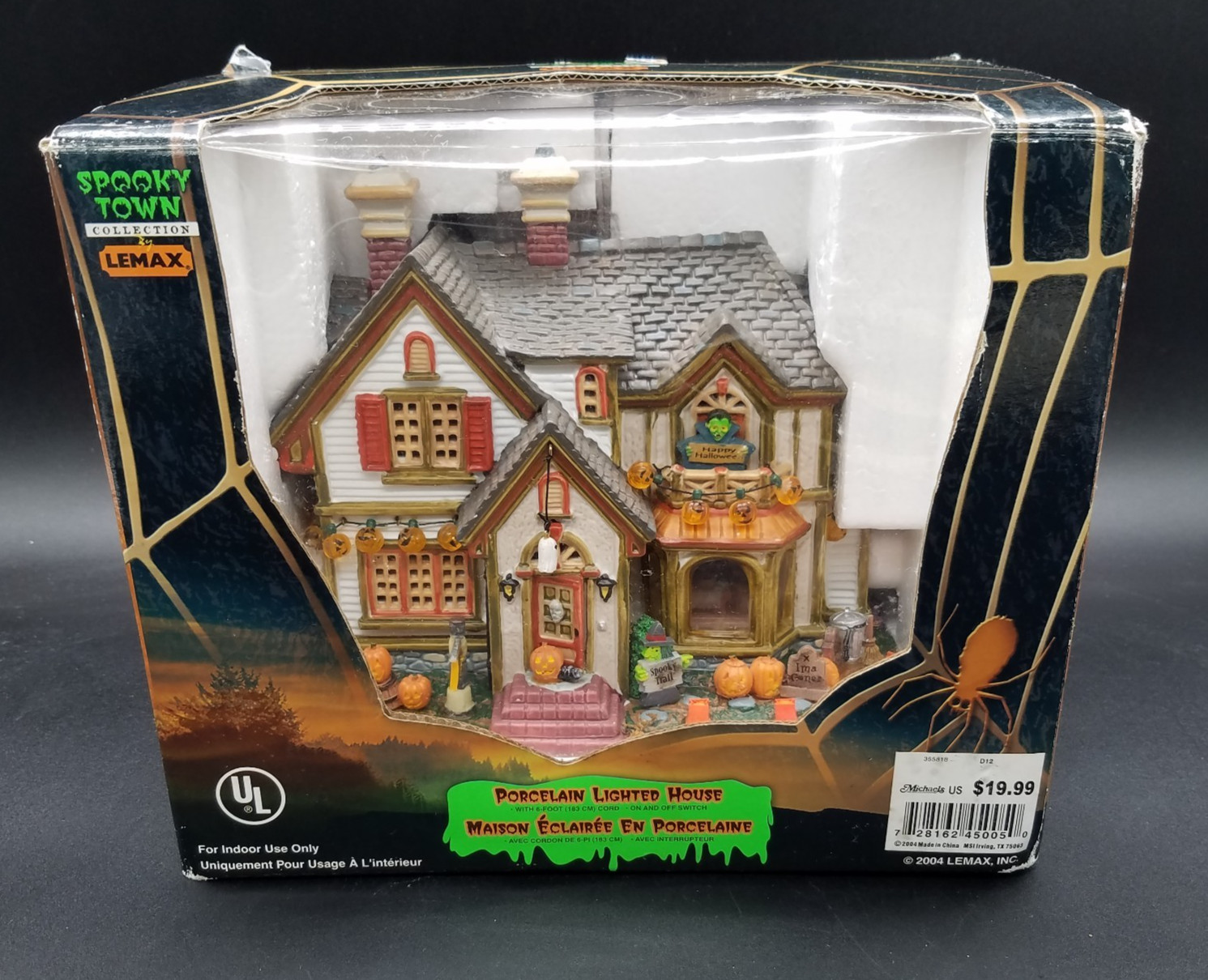 LEMAX Pumpkin Hollow Spooky Town Halloween Party House Retired 2004