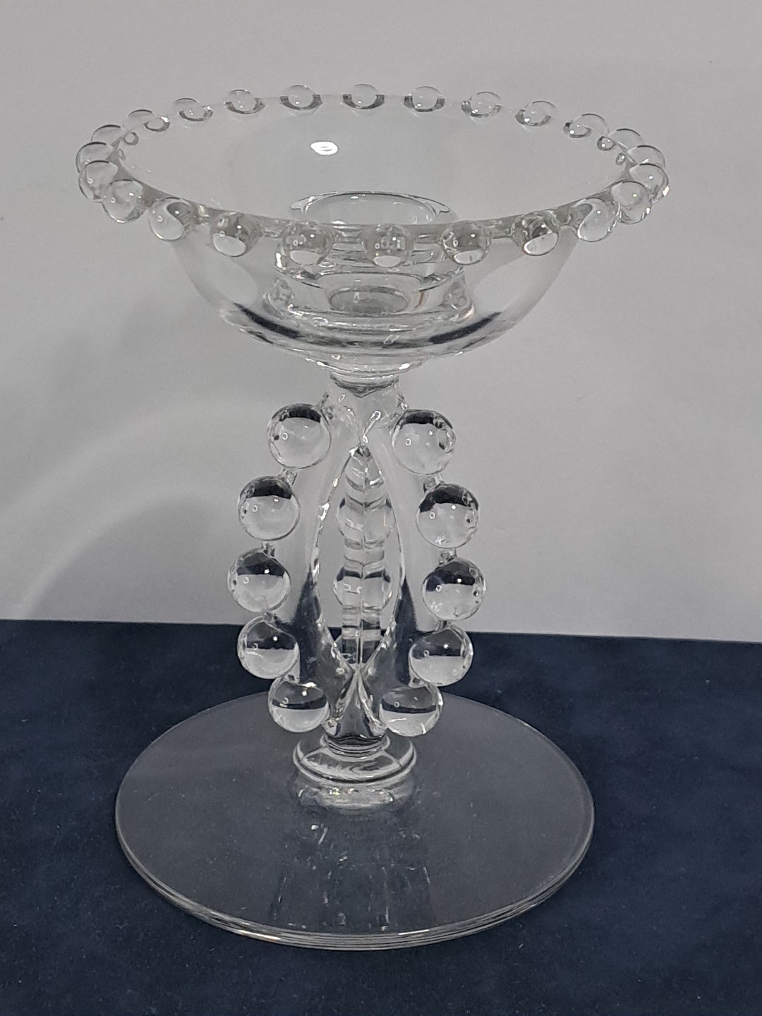 Vintage Imperial Candlewick Glass Tri Stem Candleholder Candlestick 5.5\ Vintage Imperial Candlewick Glass Tri Stem Candleholder Candlestick 5.5\