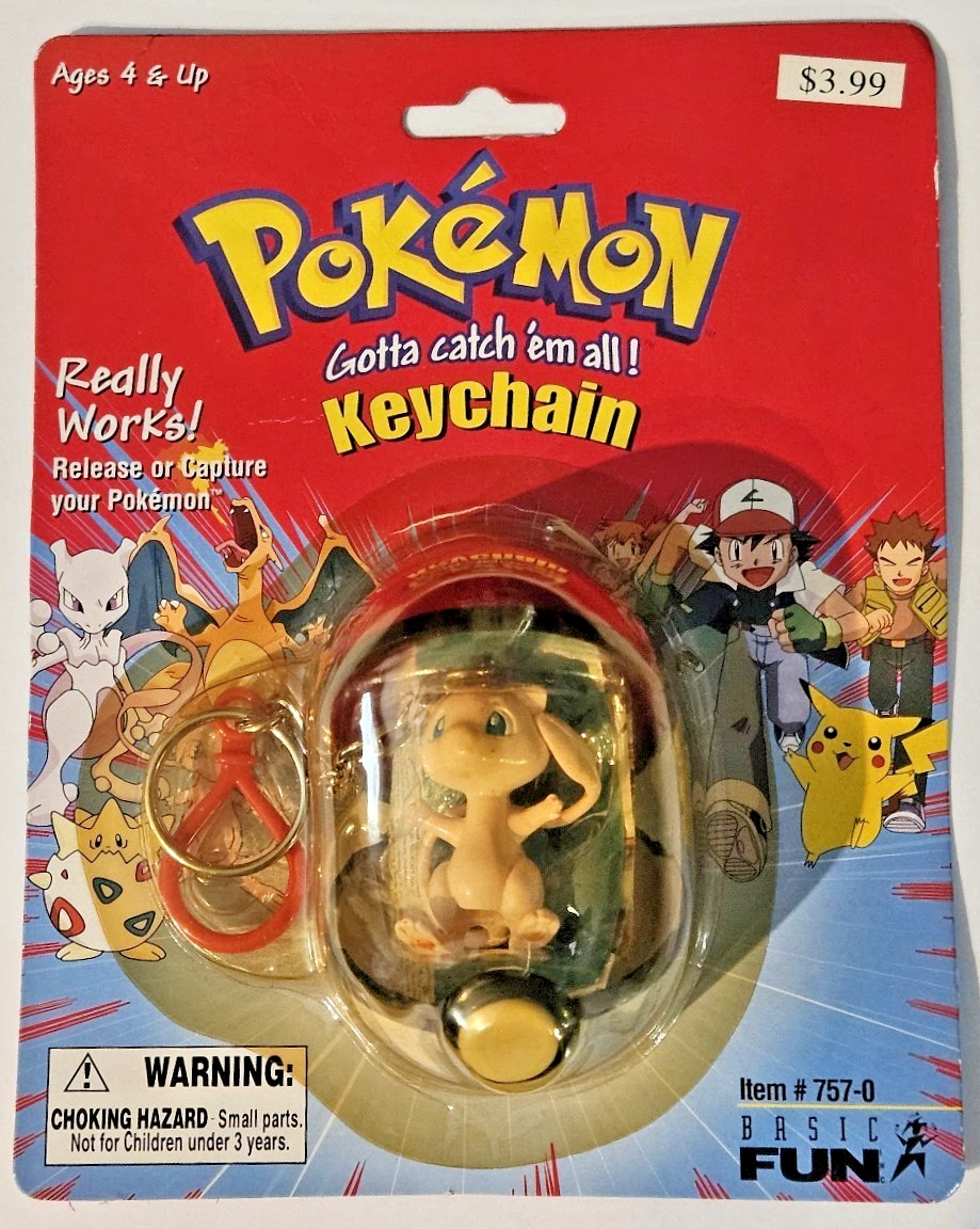 2000  Pokémon MEW Poké Ball Keychain #757-0 • Factory Sealed